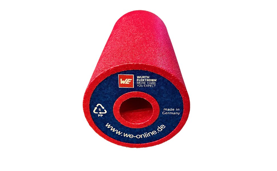 Faszienrolle Big One in Rot mit Firmenlogo