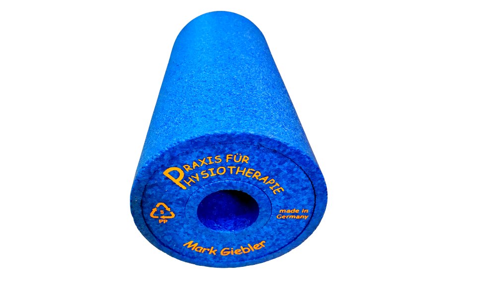Faszienrolle Big One mit Logo einer Physiotherapie-Praxis